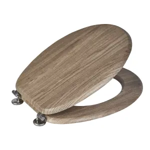 Showerdrape Oxford Rust Oak Wooden Toilet Seat