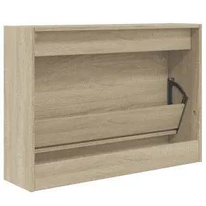 Berkfield Shoe Cabinet Sonoma Oak 80x21x57 cm Engineered Wood