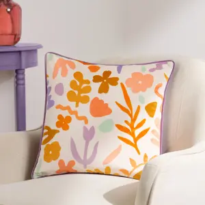 furn. Amelie Doodles Floral Velvet Feather Filled Cushion