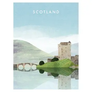 Henry Rivers Scotland Eilean Donan Castle Canvas Print Multicoloured (50cm x 40cm)