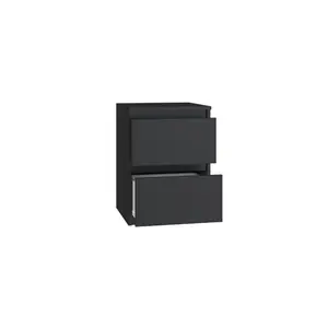 Delancey 2 Drawer Bedside Table Black