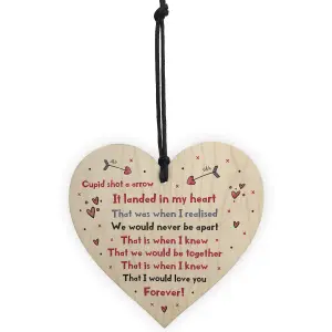 Valentine's Day Gift For Boyfriend Girlfriend Wood Heart Anniversary Gift For Husband Wife Keepsake Plaque