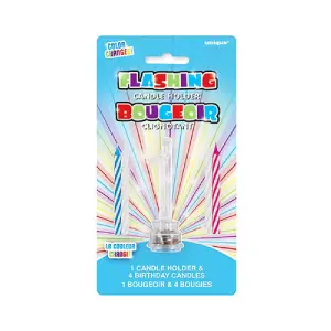 Unique Party Birthday Candles With Flashing Holder Number 1 (One Size)