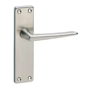 URBNLIVING 150mm Length Royale Metal & Satin Nickel Plain Lever Latch Door Handles Set