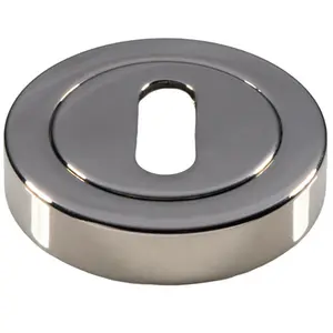 50mm Lock Profile Round Escutcheon Concealed Fix Polished Nickel Keyhole Cover