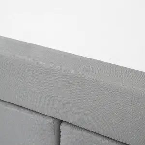 Fabric EU Double Divan Bed Grey ADMIRAL