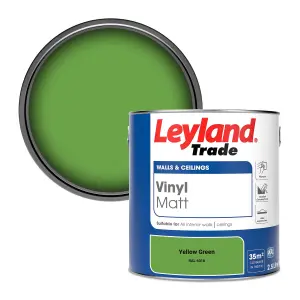 Leyland Trade Vinyl Matt Walls & Ceilings Emulsion Paint Yellow Green (RAL 6018) 2.5L