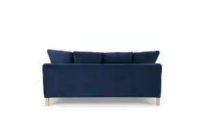 Covent 3 Seater Sofa With Scatter Back Cushions, Navy Blue Velvet