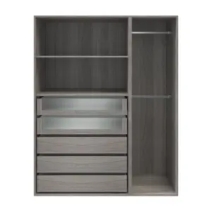 GoodHome Atomia Freestanding Grey oak effect Particle board Wardrobe, clothing & shoes organiser (H)1875mm (W)1500mm (D)580mm