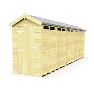 4 x 20 Feet Apex Security Shed - Single Door - Wood - L592 x W118 x H217 cm