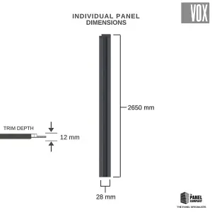 Panel Company Vox Linerio SLine Anthracite Slat Panel  Right Hand Trim