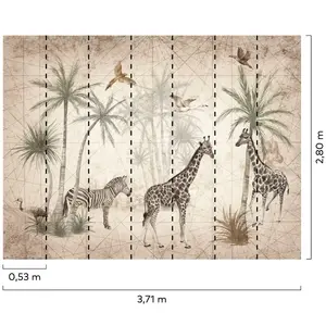 Grandeco Animal Jungle 7 panel Mural 2.8 x 3.71m