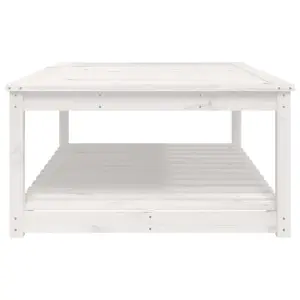 Berkfield Garden Table White 121x82.5x45 cm Solid Wood Pine