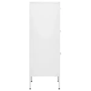 Berkfield Storage Cabinet White 42.5x35x101.5 cm Steel