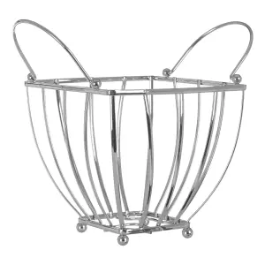 Essentials by Premier Asa Chrome Fruit Basket with Round Handle