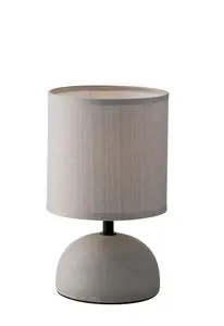 Luminosa Furore Ceramic Table Lamp With Fabric Shade, Grey, E14