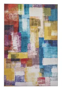 Multi Modern Easy to Clean Abstract Rug For Dining Room Bedroom Living Room-150cm X 230cm