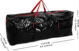 Ram Black Extra Large Christmas Tree Storage Bag Suitable for up to 7ft Trees With Side Pocket Pouch