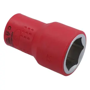 22mm 1/2in drive VDE Insulated Shallow Metric Socket 6 Sided Single Hex 1000 V