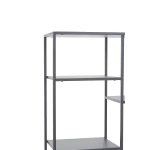 Interiors By Premier Stylish Grey Metal Multi Shelf Unit, Practical Design Corner Shelf Unit, Multi Level Narrow Shelving Unit