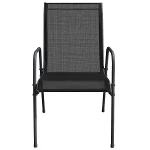 Berkfield Garden Chairs 4 pcs Steel and Textilene Black