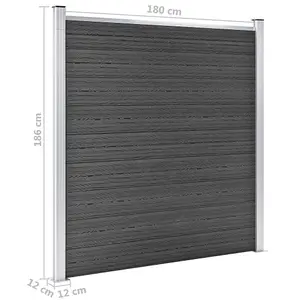 Berkfield Fence Panel WPC 180x186 cm Black