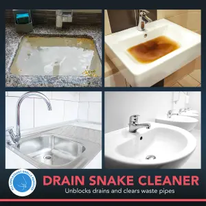 2pk Drain Snake Unblocker 100cm, Kitchen Sink Unblocker Tool Plumbing Snake Shower Drain Unblocker Tools for Kitchen Sink & Drain