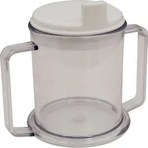 Two Handled Drinking Sip Cup - Microwavable Dishwasher Safe Anti Spill Cup