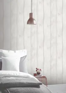 Arthouse Grey Washed Wood Wallpaper