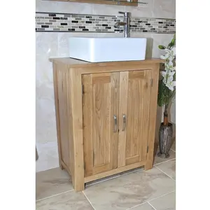 Hodges Solid Oak 650mm Free-Standing Vanity Unit