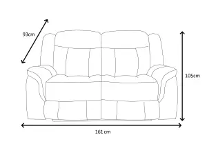 DOVER 2 Seater and 2 Seater Manual Recliner Sofas Suite in Grey Faux Suede