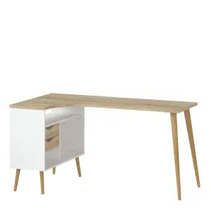 OSLO DESK WITH 2 DRAWERS WHITE OAK