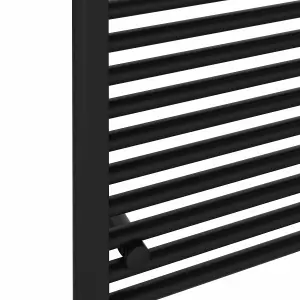 Rinse Bathrooms 800W Electric Heated Warming Towel Rail Bathroom Radiator Black - 1600x600mm