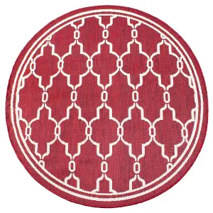 Red Outdoor Rug, Geometric Stain-Resistant Rug For Patio Decks Garden Balcony, Modern Outdoor Area Rug-80cm X 150cm