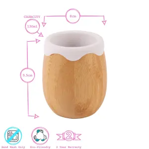 Tiny Dining - Bamboo Baby Trainer Cup - 130ml  - White