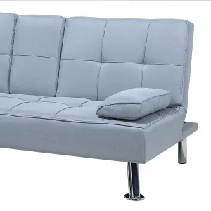 Beliani Modern Sofa Bed ROXEN Light Grey