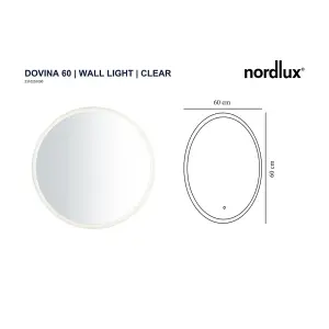 Nordlux Dovina 60 Indoor Bathroom Wall Light in Clear (Diam) 60cm