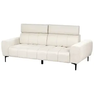 3 Seater Fabric Sofa Cream VEGAMO