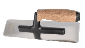 Toolty Venetian Trowel with Cork Handle on Polyamide Foot 240mm for Plastering Rendering Smoothing Finishing DIY