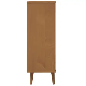 Berkfield Shoe Cabinet MOLDE Brown 59.5x35x103 cm Solid Wood Pine