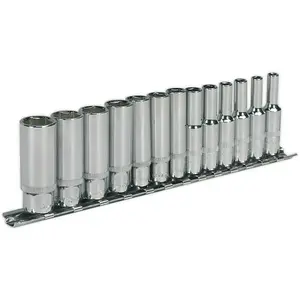 13-Piece Deep Socket Set - 1/4" Metric Square Drive with 6-Point WallDrive Torque