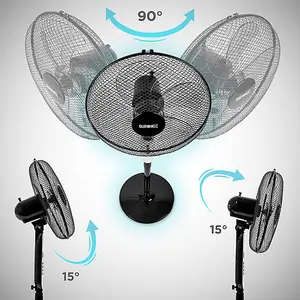 Duronic FN65 Pedestal Fan 16" with 3 Speeds, Timer & Remote, Floor Standing Fan with Oscillation and Tilt, 30W (white)