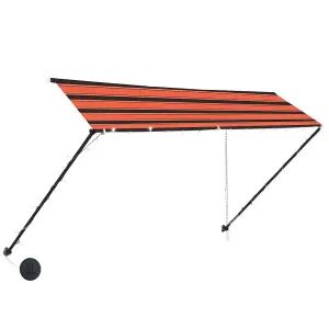 Berkfield Retractable Awning with LED 300x150 cm Orange and Brown