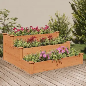 Berkfield Garden Raised Bed Brown 120x120x56 cm Solid Wood Fir