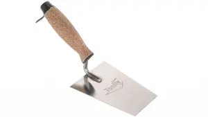 Toolty Bucket Trowel with Wooden Handle 140mm Stainless Steel for Scooping and Scraping Mortar Cement Plaster Masonry Brickwork K