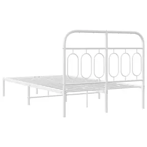 Berkfield Metal Bed Frame without Mattress with Headboard White 120x190cm