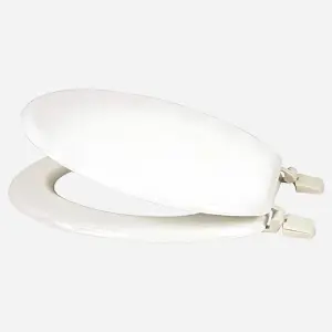 Universal Toilet Seat Soft Close Oval Shape Toilet Seat Adjustable Bathroom White Toilet Seat