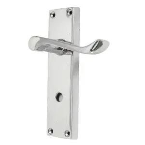 Door Handles Victorian Scroll Lever Bath Lock - Chrome Pack Hinges 150 x 40mm