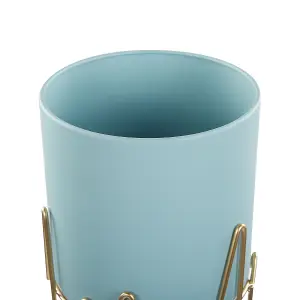 Elevated Plant Pot KALANDRA Metal Light Blue