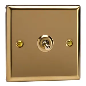 Varilight 1-Gang 2-Way 10A Toggle Switch Polished Brass